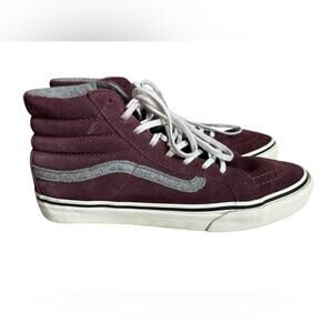 Vans Sk8 Hi slim vintage suede mahogany sneaker size M7/W8.5 unisex high top